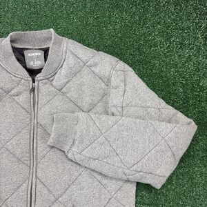 Bonobos Men's Quilted Bomber Insulated Full Zip Jacket Coat Size Medium Gray